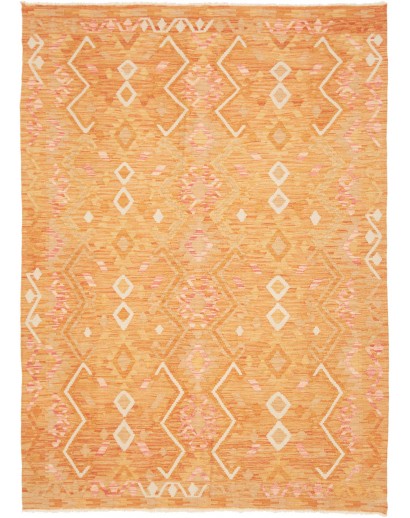 Tappeto Kilim Afghanistan arancione marrone 154x213