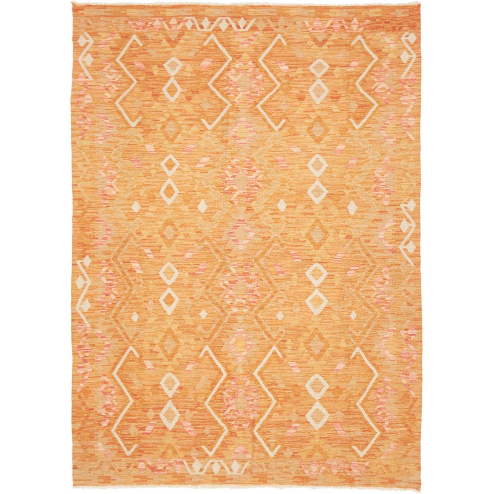 Tappeto Kilim Afghanistan arancione marrone 154x213