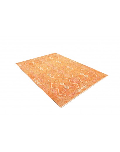 Tappeto Kilim Afghanistan arancione marrone 154x213