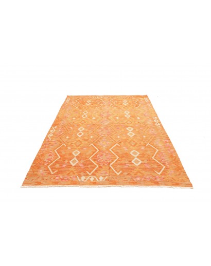 Tappeto Kilim Afghanistan arancione marrone 154x213