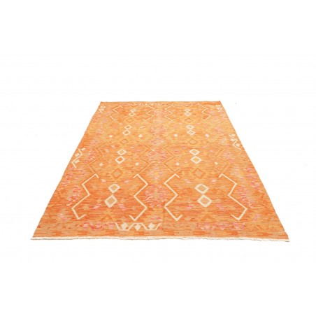 Tappeto Kilim Afghanistan arancione marrone 154x213