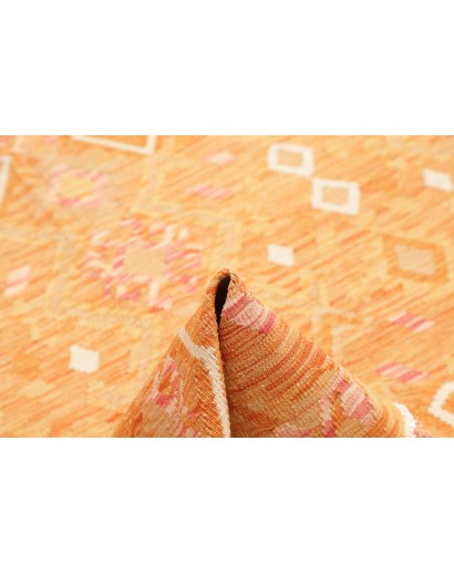 Tappeto Kilim Afghanistan arancione marrone 154x213