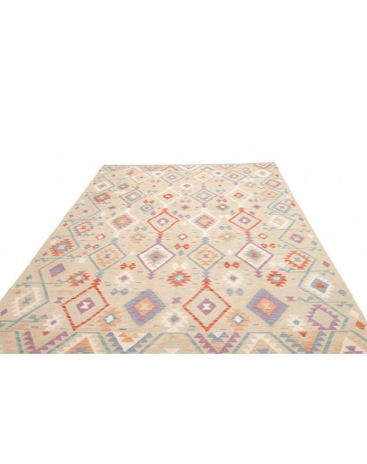 Tappeto Kilim Afghanistan bianco giallo 202x297