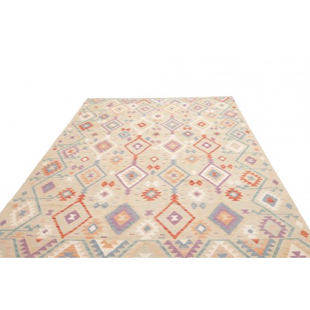 Tappeto Kilim Afghanistan bianco giallo 202x297