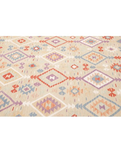 Tappeto Kilim Afghanistan bianco giallo 202x297