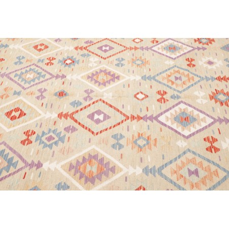 Tappeto Kilim Afghanistan bianco giallo 202x297