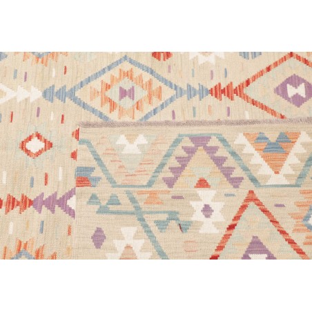 Tappeto Kilim Afghanistan bianco giallo 202x297