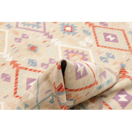 Tappeto Kilim Afghanistan bianco giallo 202x297