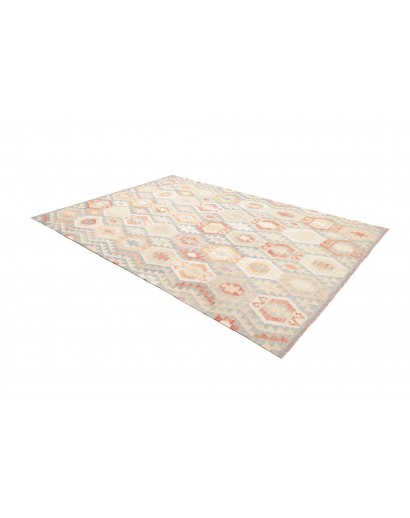Tappeto Kilim Afghanistan bianco rosso 201x292