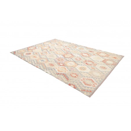 Tappeto Kilim Afghanistan bianco rosso 201x292