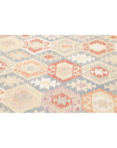Tappeto Kilim Afghanistan bianco rosso 201x292