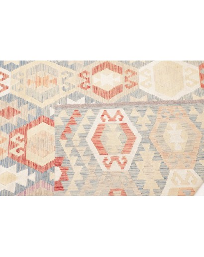 Tappeto Kilim Afghanistan bianco rosso 201x292
