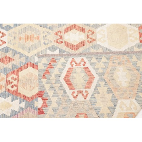 Tappeto Kilim Afghanistan bianco rosso 201x292