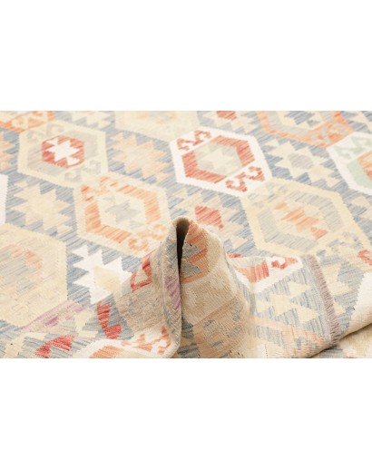Tappeto Kilim Afghanistan bianco rosso 201x292