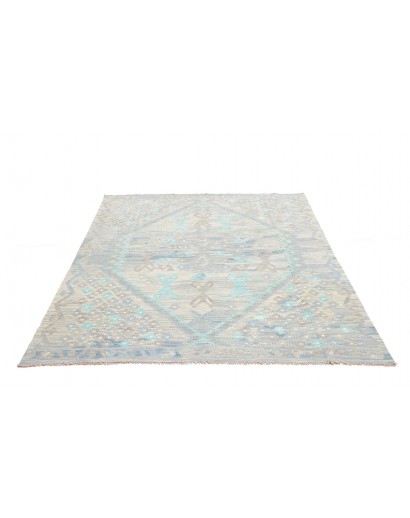 Tappeto Kilim Afghanistan beige bianco 156x203