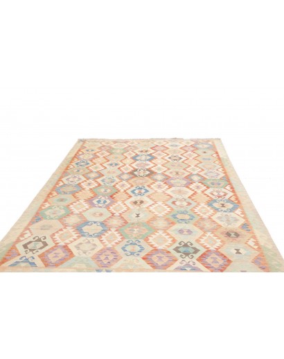Tappeto Kilim Afghanistan bianco arancione 211x300