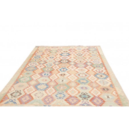 Tappeto Kilim Afghanistan bianco arancione 211x300
