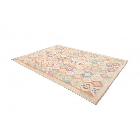 Tappeto Kilim Afghanistan bianco arancione 211x300