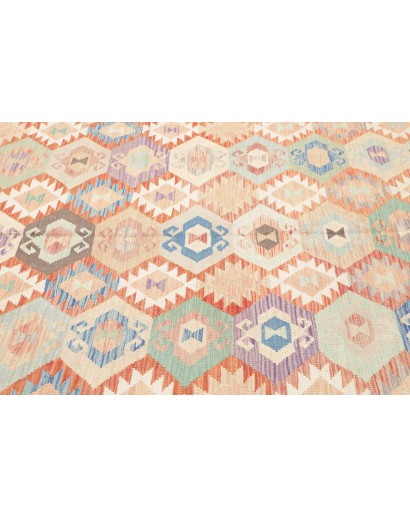 Tappeto Kilim Afghanistan bianco arancione 211x300