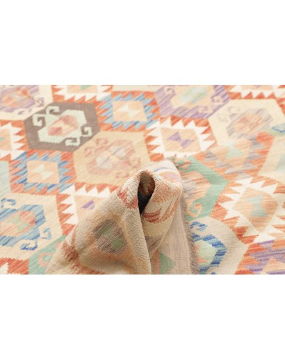 Tappeto Kilim Afghanistan bianco arancione 211x300