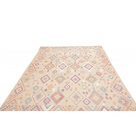 Tappeto Kilim Afghanistan bianco giallo 204x302
