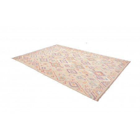 Tappeto Kilim Afghanistan bianco giallo 204x302