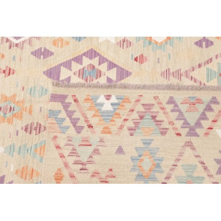 Tappeto Kilim Afghanistan bianco giallo 204x302