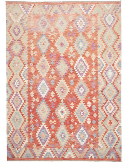 Tappeto Kilim Afghanistan beige rosso 209x290