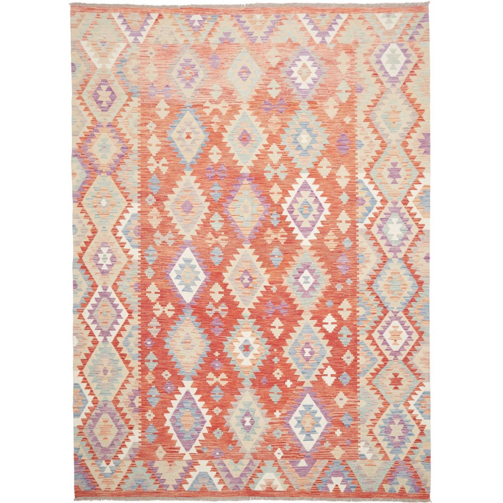 Tappeto Kilim Afghanistan beige rosso 209x290