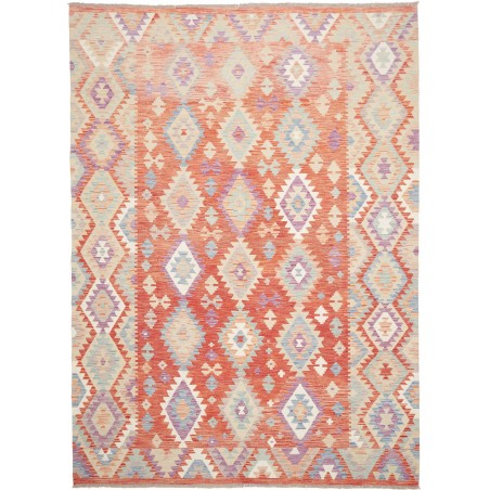 Tappeto Kilim Afghanistan beige rosso 209x290