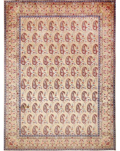 Tappeto Ghom Persia giallo grigio 290x385