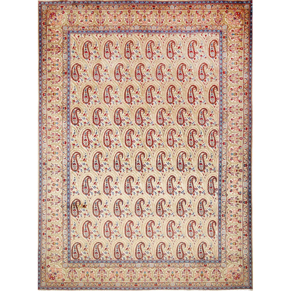 Tappeto Ghom Persia giallo grigio 290x385 Tappeto Ghom Persia giallo grigio 290x385