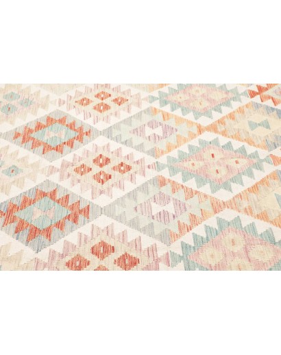 Tappeto Kilim Afghanistan bianco rosso 199x291