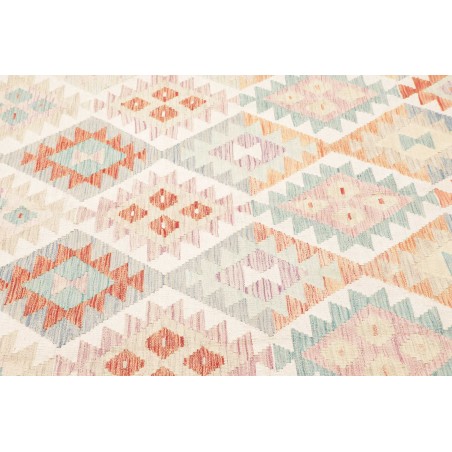 Tappeto Kilim Afghanistan bianco rosso 199x291