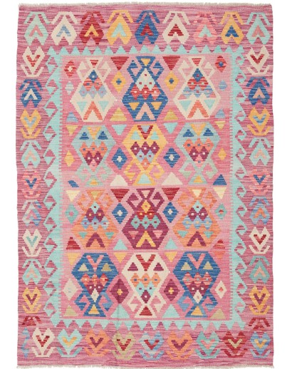 Tappeto Kilim Afghanistan marrone blu 123x175