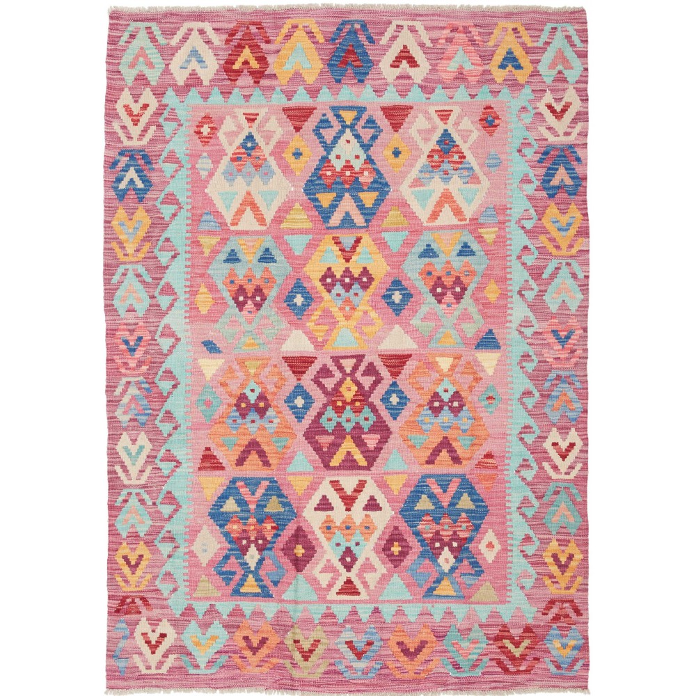 Tappeto Kilim Afghanistan marrone blu 123x175