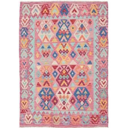 Tappeto Kilim Afghanistan marrone blu 123x175