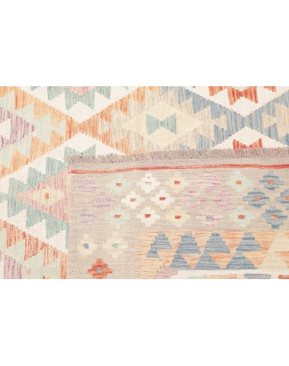 Tappeto Kilim Afghanistan bianco rosso 199x291