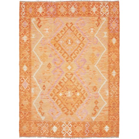 Tappeto Kilim Afghanistan arancione giallo 132x185