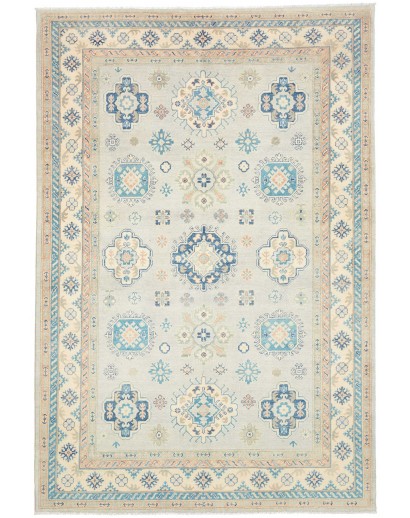 Tappeto Kazak Afghanistan bianco grigio 203x300