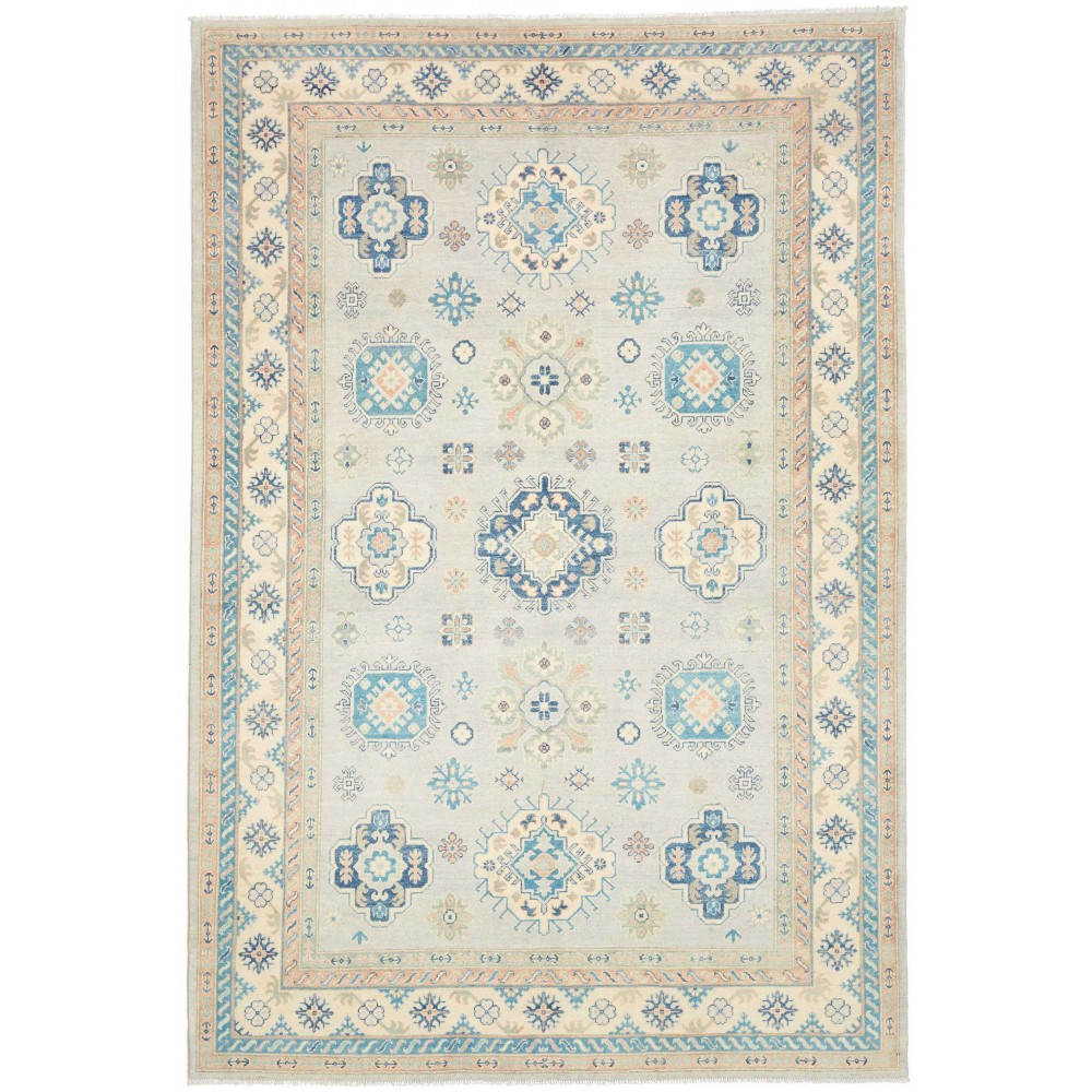 Tappeto Kazak Afghanistan bianco grigio 203x300