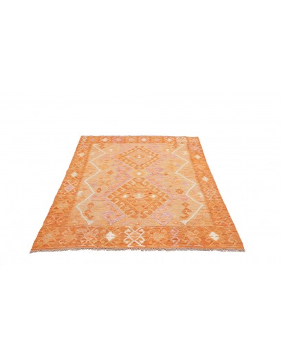 Tappeto Kilim Afghanistan arancione giallo 132x185