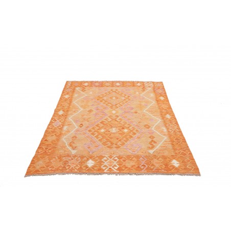 Tappeto Kilim Afghanistan arancione giallo 132x185