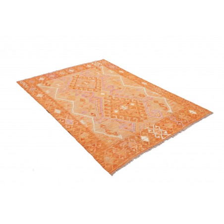 Tappeto Kilim Afghanistan arancione giallo 132x185