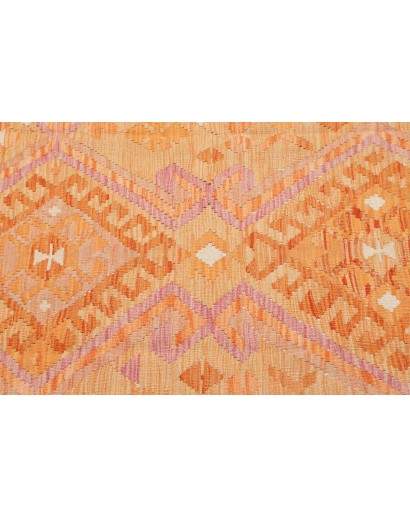Tappeto Kilim Afghanistan arancione giallo 132x185