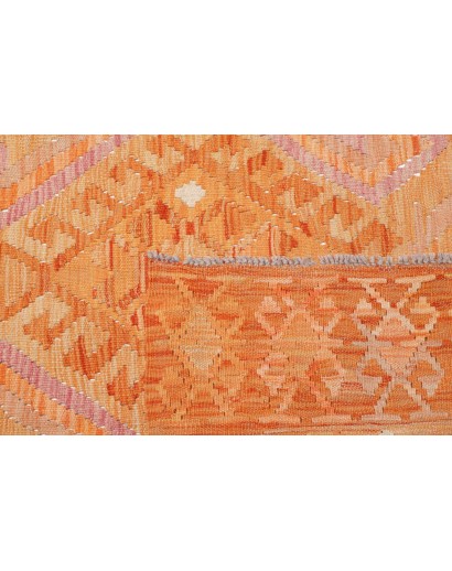 Tappeto Kilim Afghanistan arancione giallo 132x185