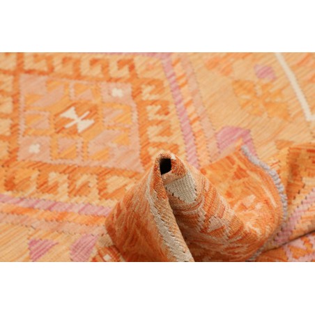 Tappeto Kilim Afghanistan arancione giallo 132x185