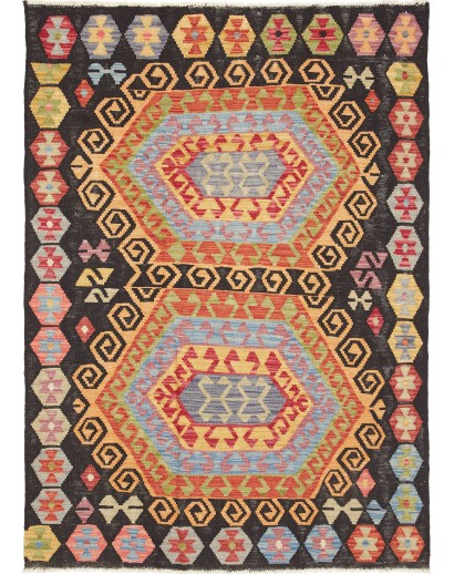 Tappeto Kilim Afghanistan marrone 128x172
