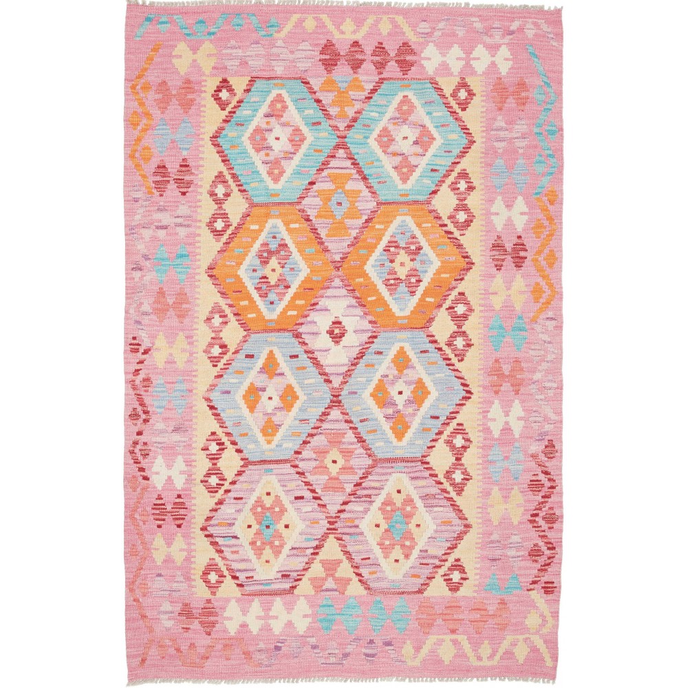 Tappeto Kilim Afghanistan beige arancione 121x184