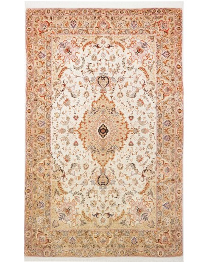 Tappeto Tabriz 70 Raj Persia giallo marrone 200x322